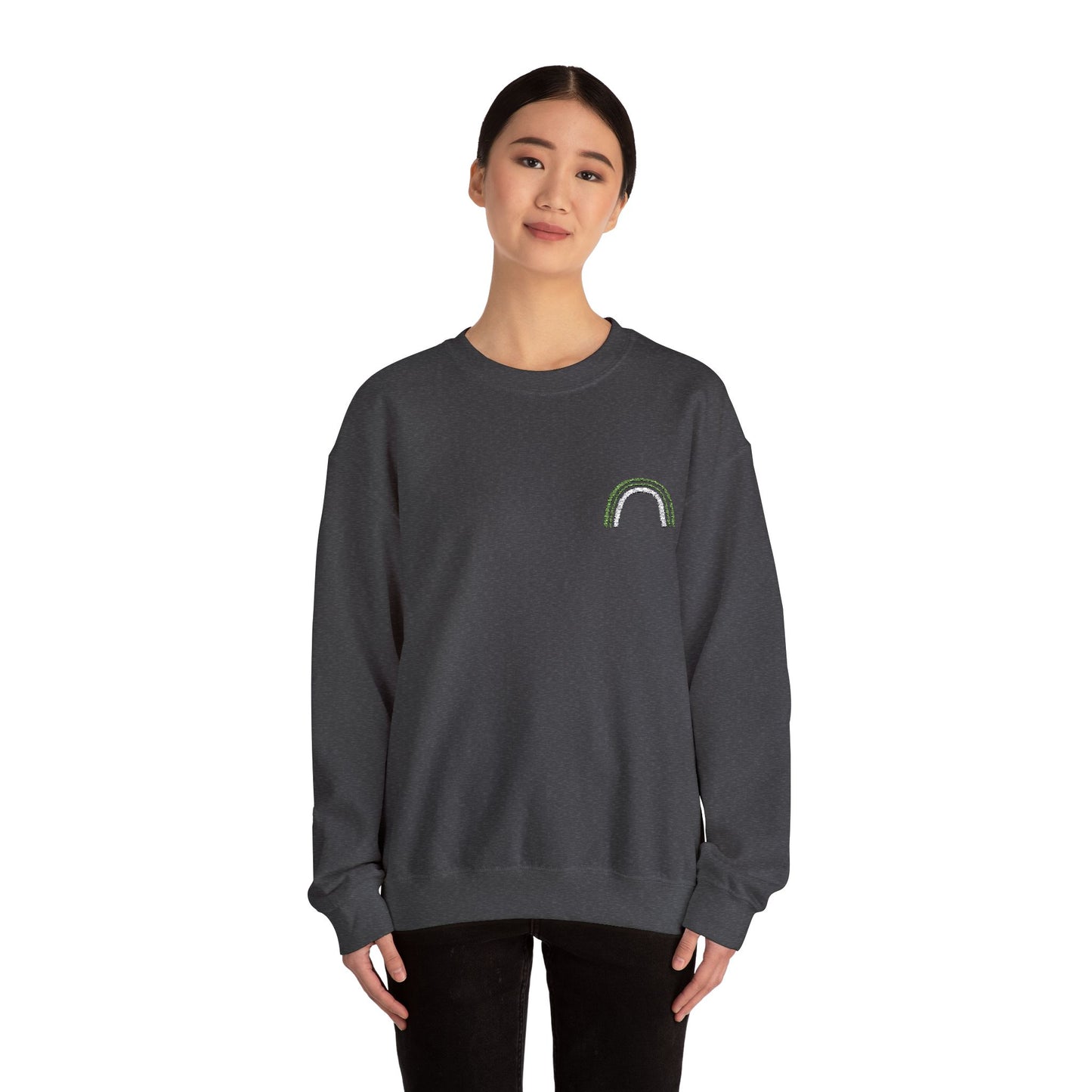 Embroidered Green Rainbow Unisex Heavy Blend™ Crewneck Sweatshirt