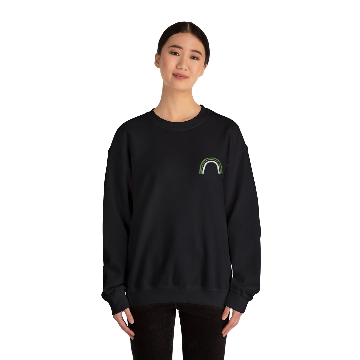 Embroidered Green Rainbow Unisex Heavy Blend™ Crewneck Sweatshirt