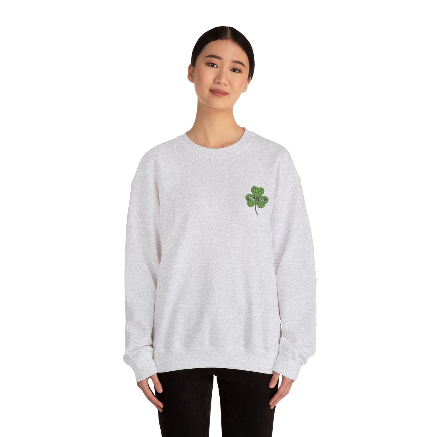 Embroidered Pinch Me Shamrock Unisex Heavy Blend™ Crewneck Sweatshirt