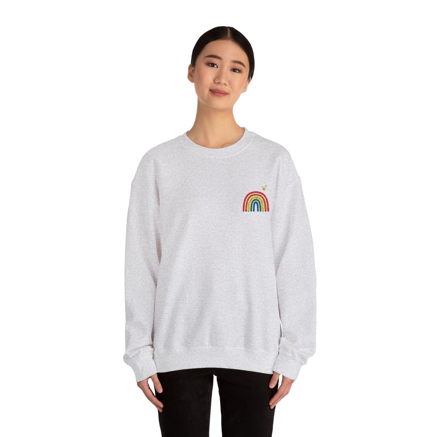 Embroidered Rainbow Unisex Heavy Blend™ Crewneck Sweatshirt