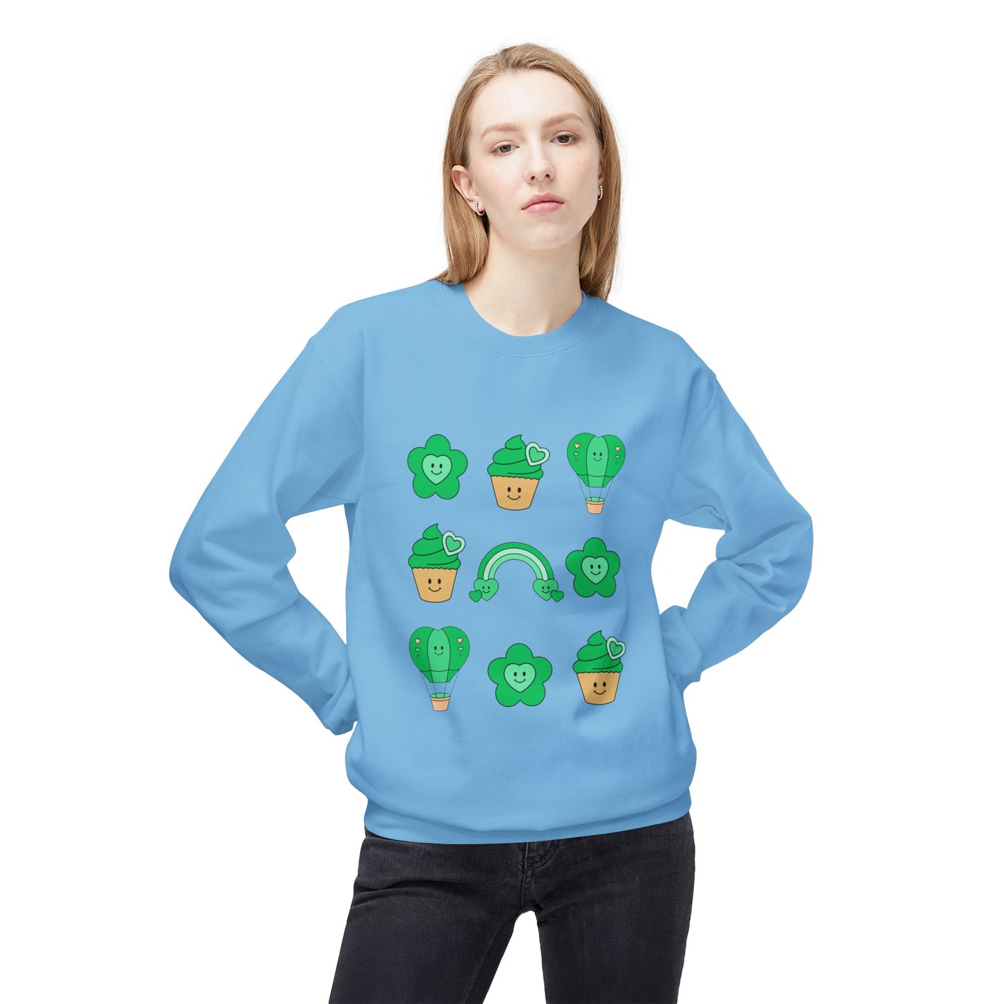 Cutesy St. Patrick Coquette Unisex Midweight Softstyle Fleece Crewneck Sweatshirt