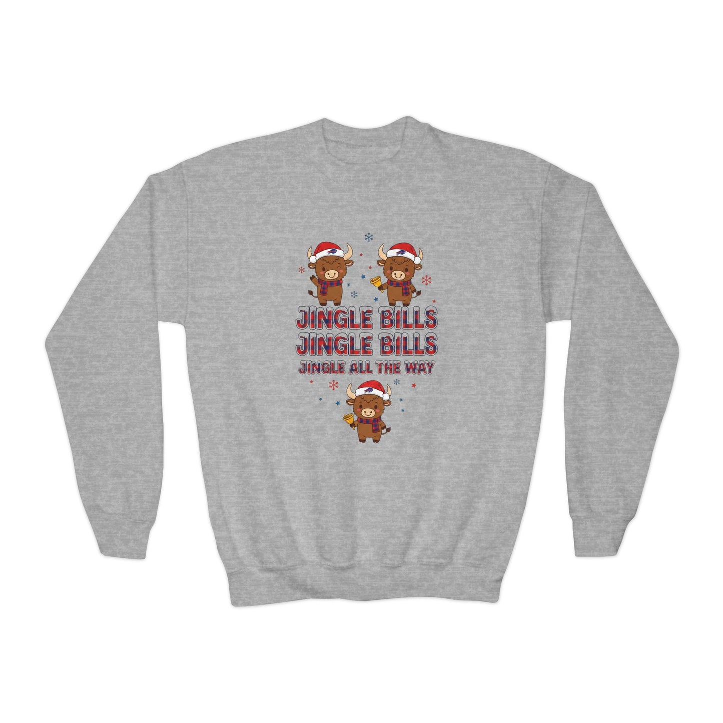 Youth Christmas Sweatshirt - "Jingle Bills Jingle Bills"  Holiday Crewneck