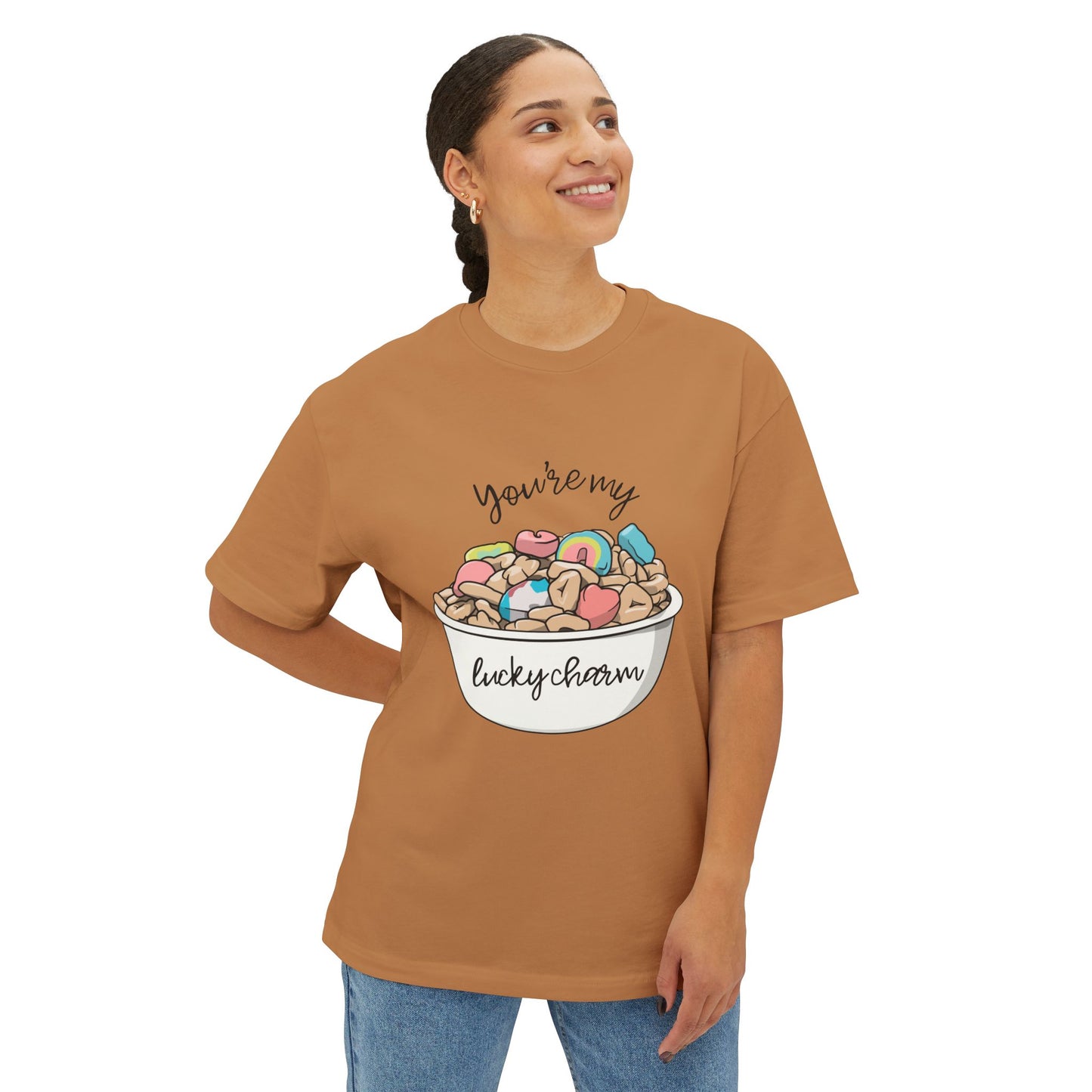 Cursive You're My Lucky Charm Unisex Oversized Boxy Tee