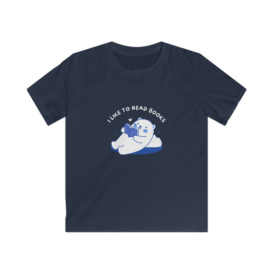 Polar Bear I Like to Read Books Kids Softstyle Tee