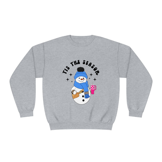 Trendy Snowman Blue Unisex NuBlend® Crewneck Sweatshirt