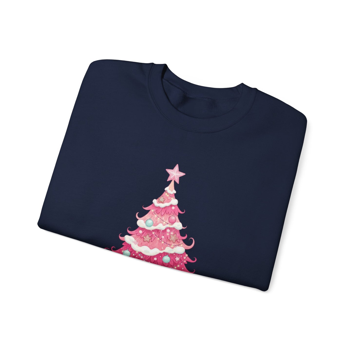 Merry & Bright Pink Christmas Tree Sweatshirt