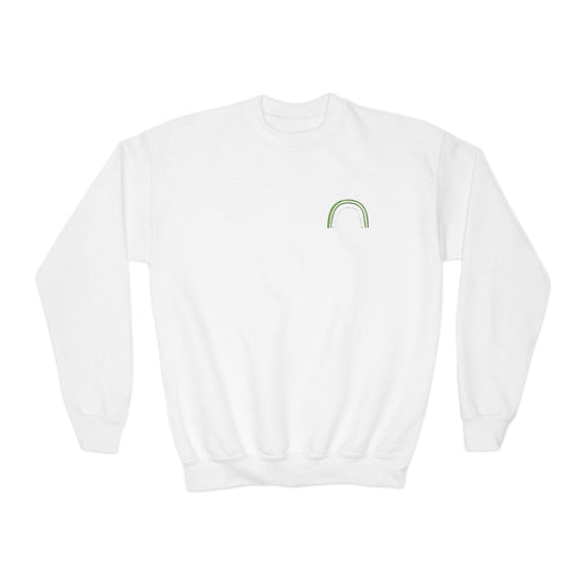 Embroidered Green Rainbow Youth Crewneck Sweatshirt