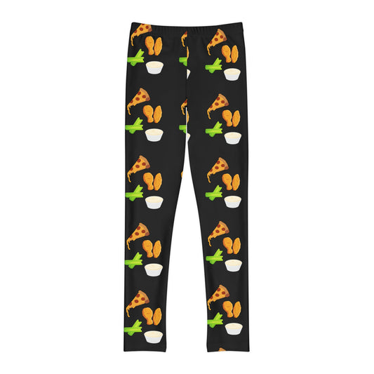 Pizza Wing Celery Bleu Cheese Youth Full-Length Leggings (AOP)