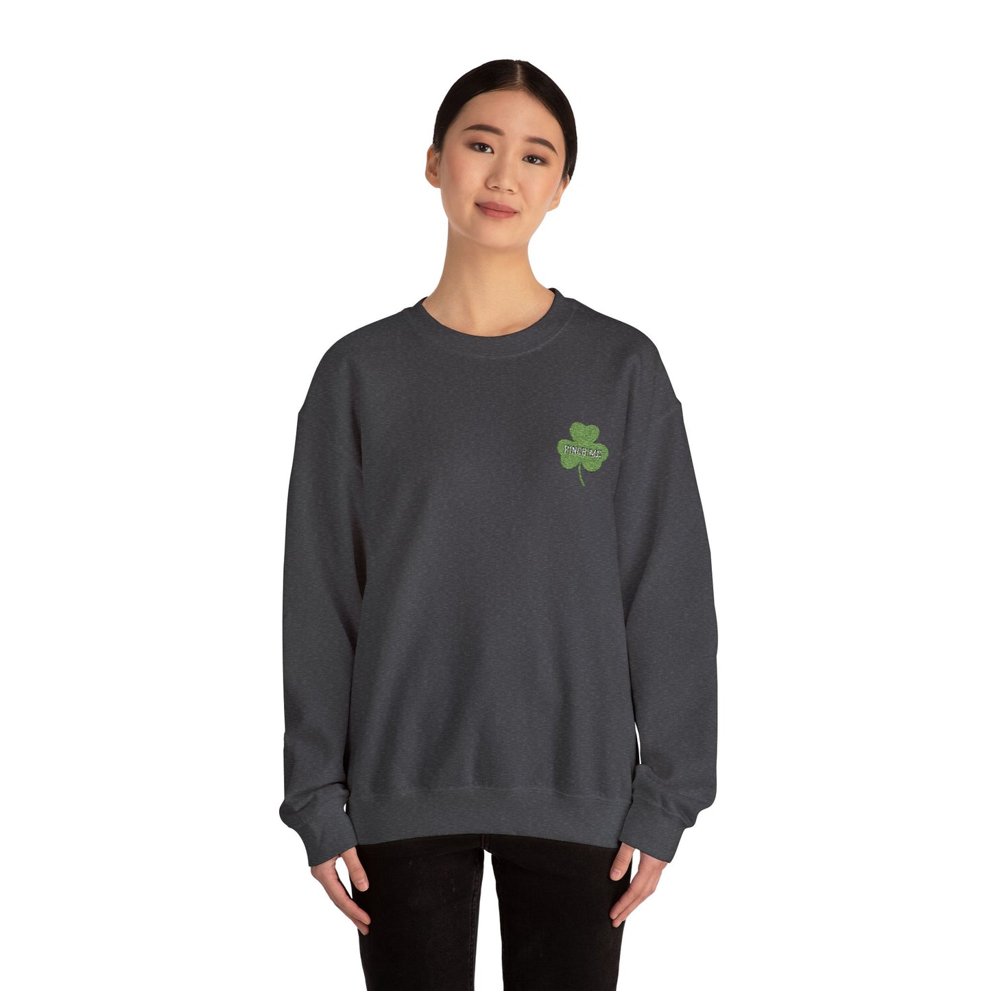 Embroidered Pinch Me Shamrock Unisex Heavy Blend™ Crewneck Sweatshirt