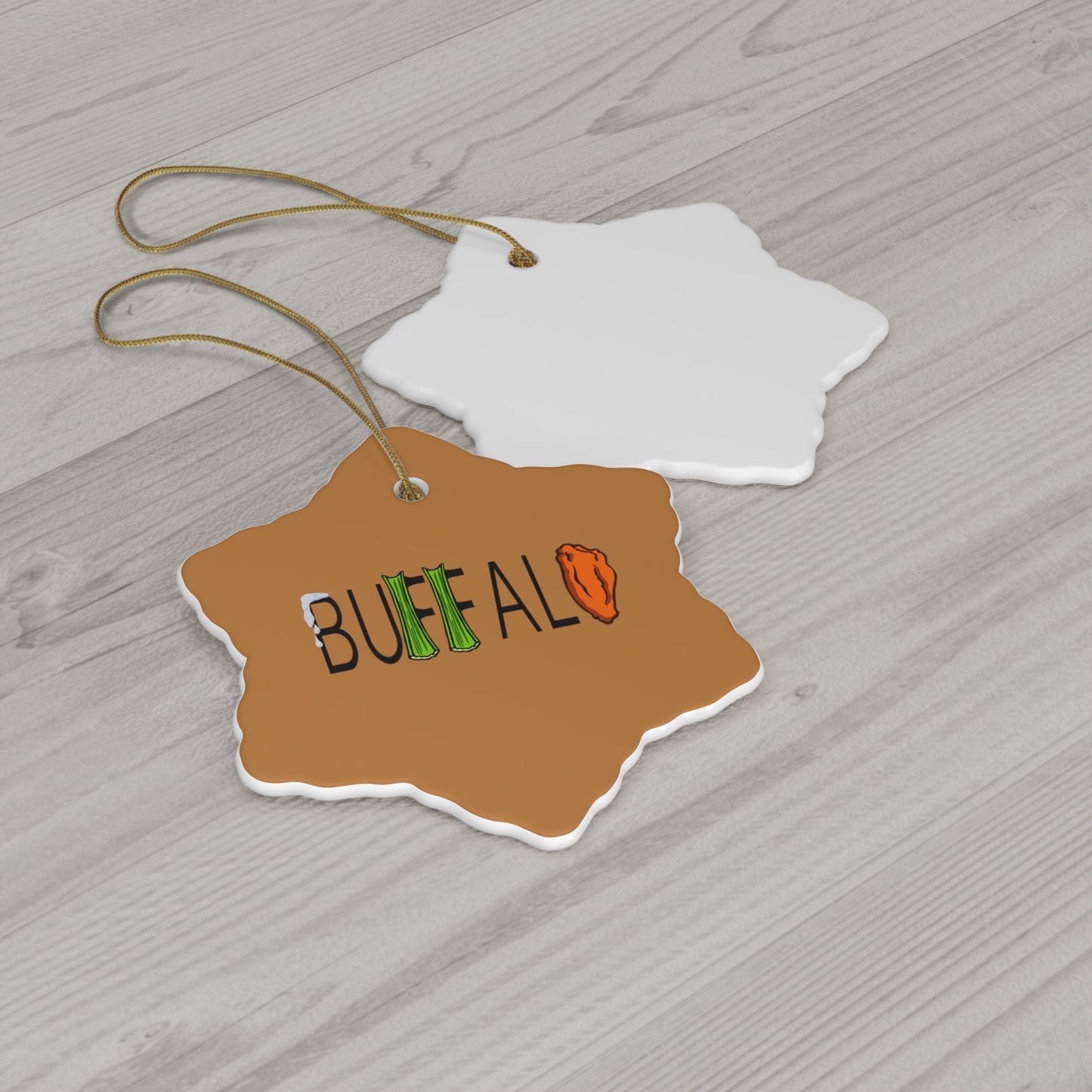 Buffalo Wing and Celery Ceramic Ornament