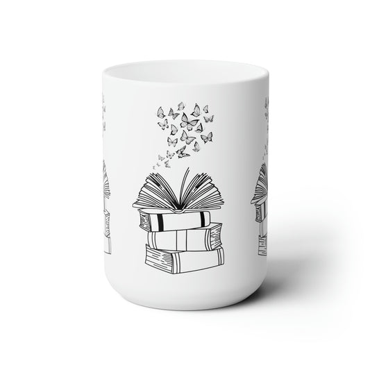 Book Butterflies Ceramic Mug 15oz