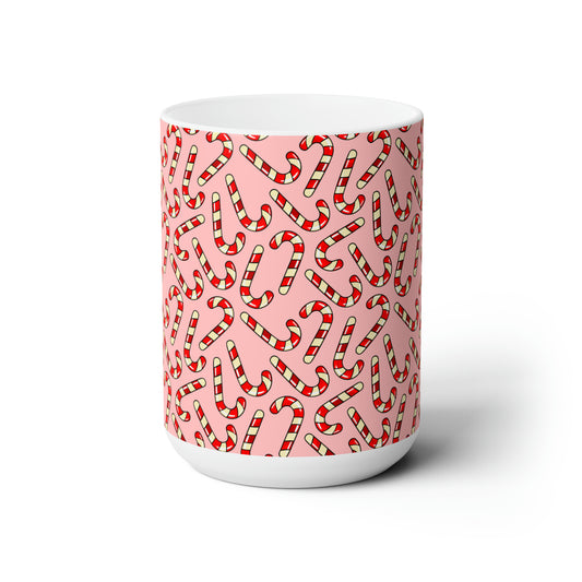 Candy Cane Ceramic Mug 15oz