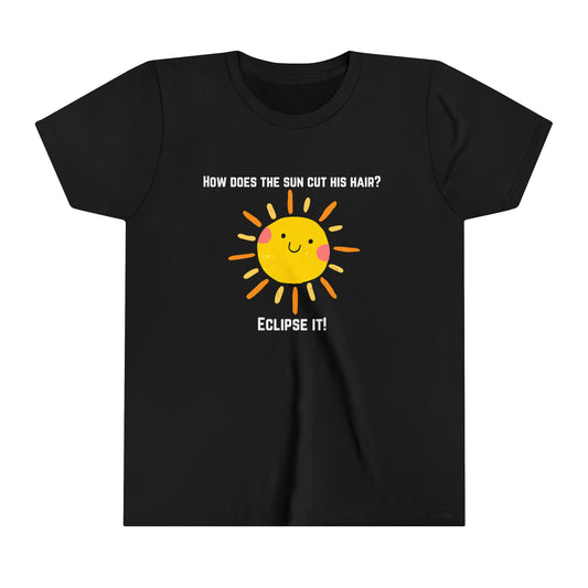 How Does the Sun Cut His Hair? Youth Short Sleeve Tee