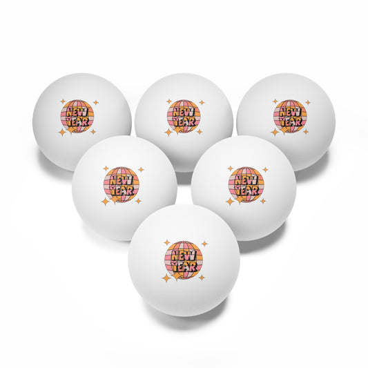 New Year Disco Ball Beer Pong Balls, 6 pcs