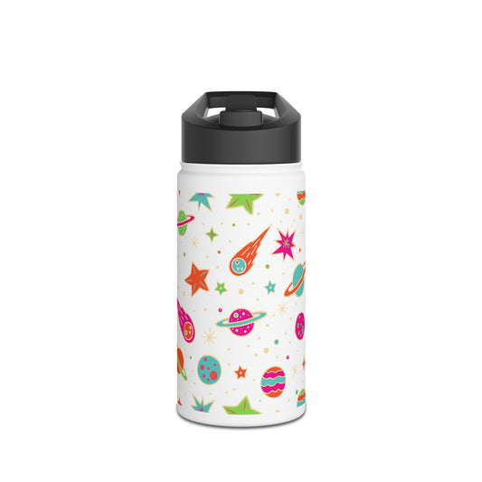 Neon Space Stainless Steel Water Bottle, Standard Lid