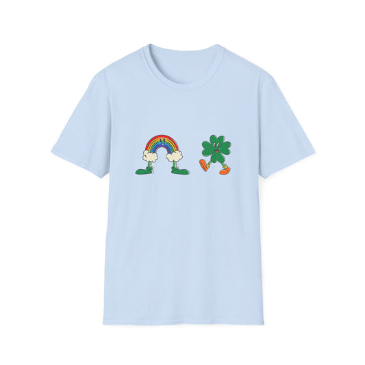 Shamrock and Rainbow Man Unisex Softstyle T-Shirt