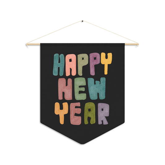 Happy New Year Colorful Pennant