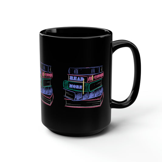 Read More Black Mug, 15oz