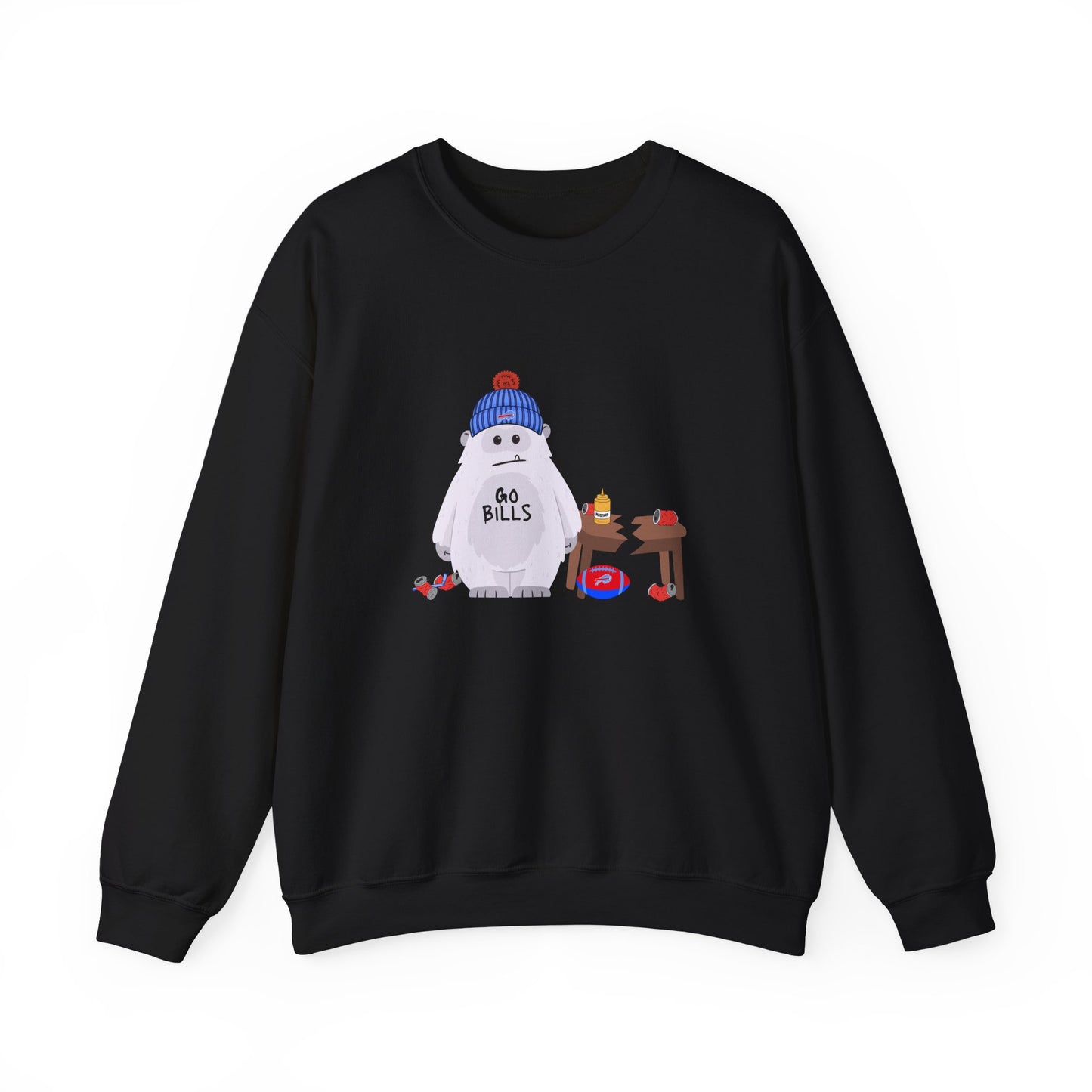 “Go Buffalo” Snowman Crewneck Sweatshirt — Cute Winter Buffalo Football Fan Pullover
