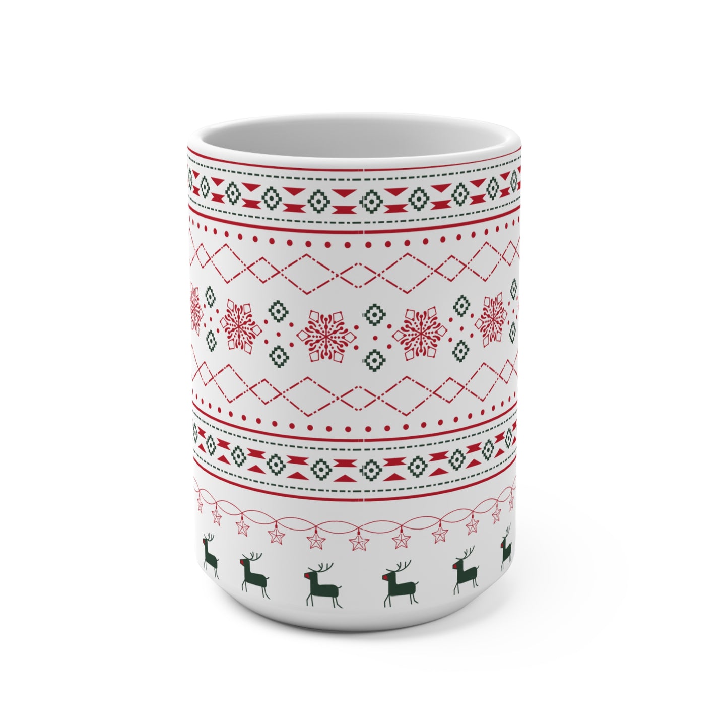 15oz Christmas Reindeer Knit Pattern Mug
