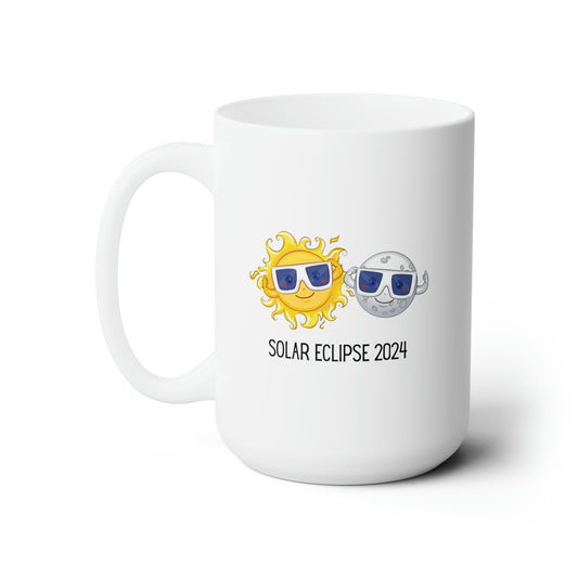 Solar Eclipse Sun and Moon with Glasses Ceramic Mug 15oz