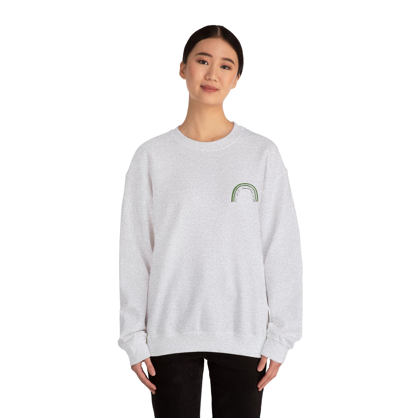 Embroidered Green Rainbow Unisex Heavy Blend™ Crewneck Sweatshirt