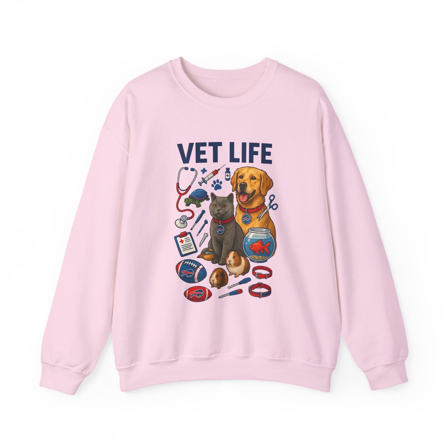 Vet Life Crewneck Sweatshirt — Cute Veterinary Dog & Cat Graphic Pullover