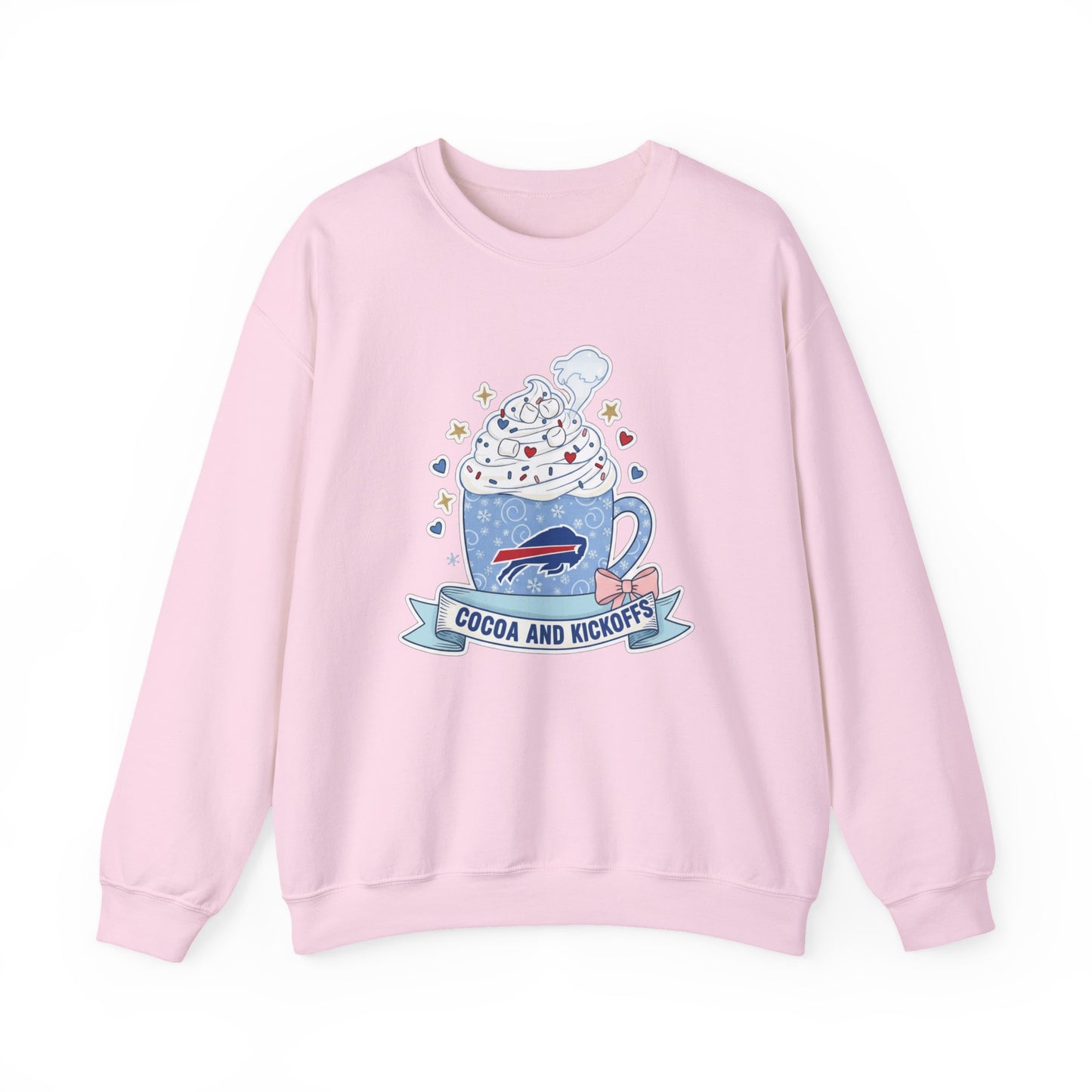 Cocoa and Kickoff Crewneck Sweatshirt — Hot Cocoa Football Fan Pullover