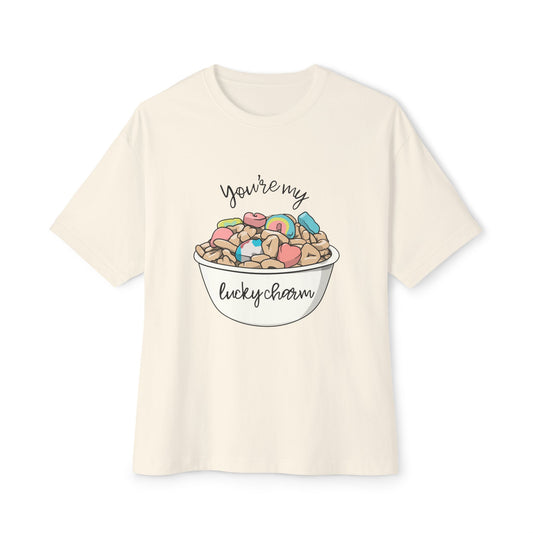 Cursive You're My Lucky Charm Unisex Oversized Boxy Tee