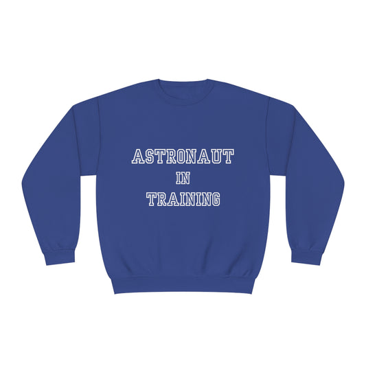 Astronaut in Training White Font Unisex NuBlend® Crewneck Sweatshirt