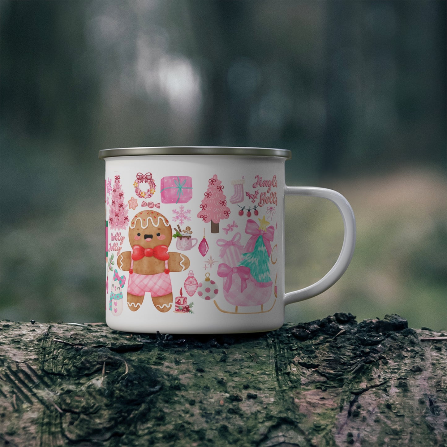Pink Christmas Nutcracker & Gingerbread Christmas Holiday Campfire Mug