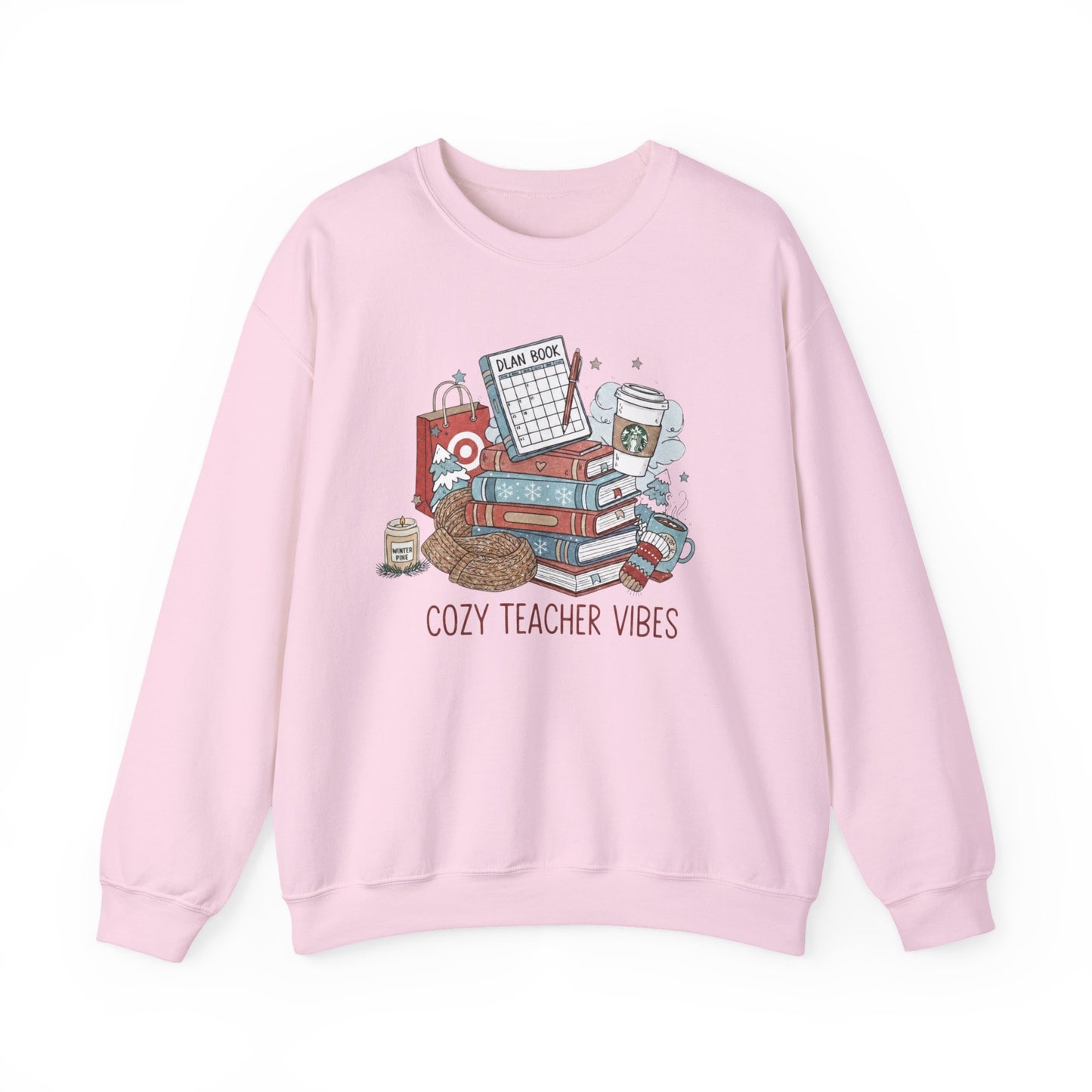 Teacher Crewneck Sweatshirt — Cozy Teacher Vibes Graphic