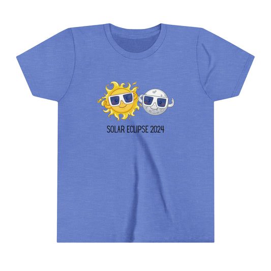 Solar Eclipse 2024 Black Font Youth Short Sleeve Tee