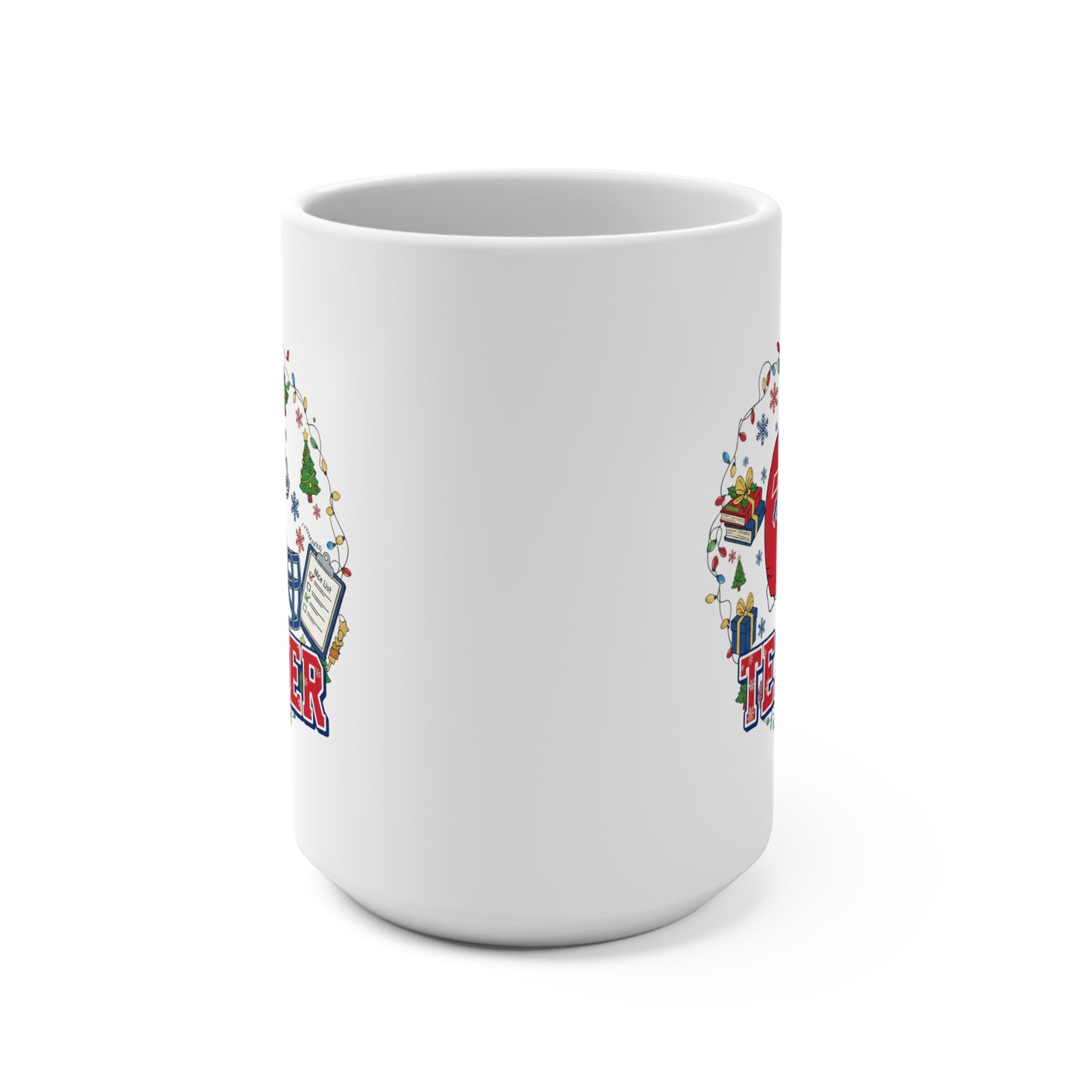 Buffalo Football Teacher Holiday Mug — 15oz Ceramic Coffee Cup