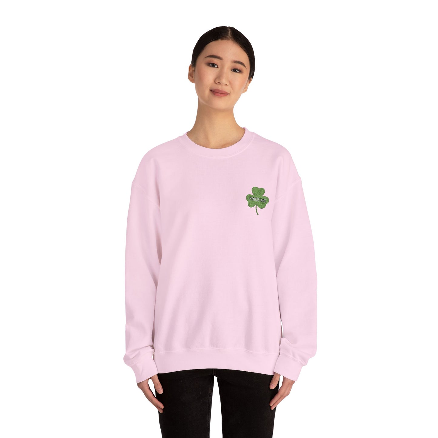 Embroidered Pinch Me Shamrock Unisex Heavy Blend™ Crewneck Sweatshirt