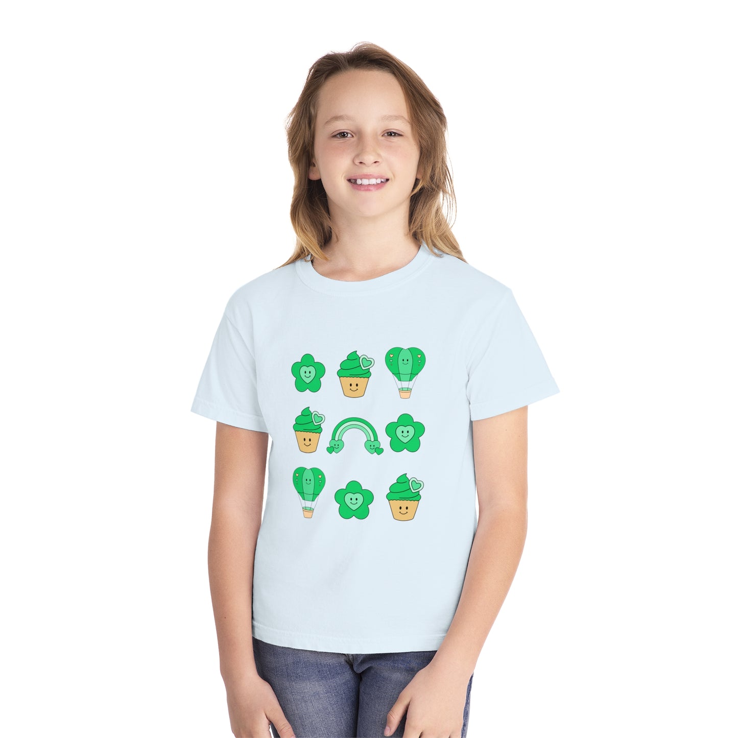 Cutesy St. Patrick's Day Coquette Youth Midweight Tee