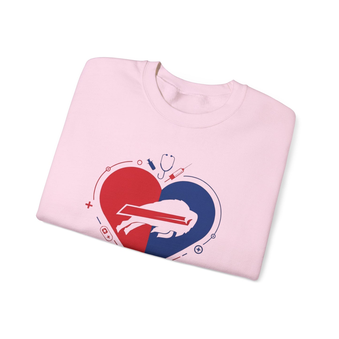Buffalo Zubaz Nurse Heart Crewneck Sweatshirt