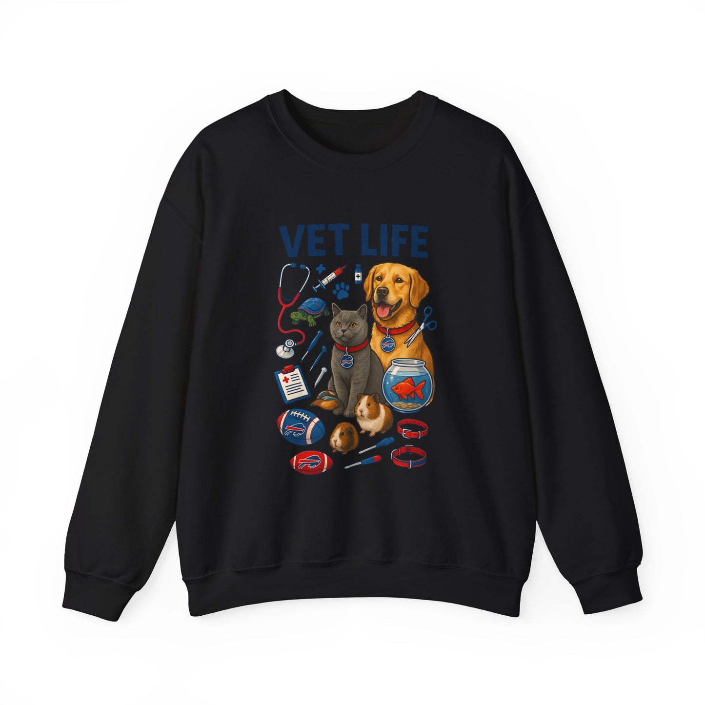 Vet Life Crewneck Sweatshirt — Cute Veterinary Dog & Cat Graphic Pullover