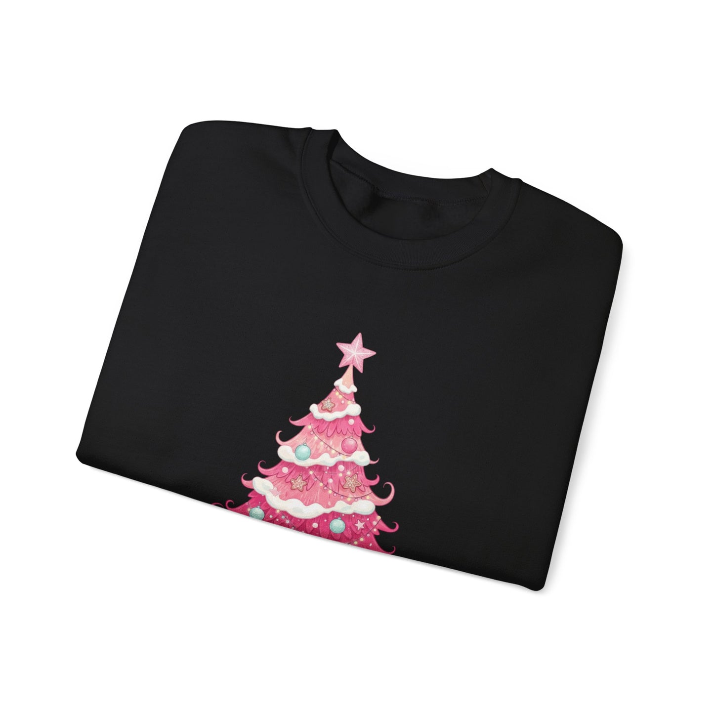 Merry & Bright Pink Christmas Tree Sweatshirt