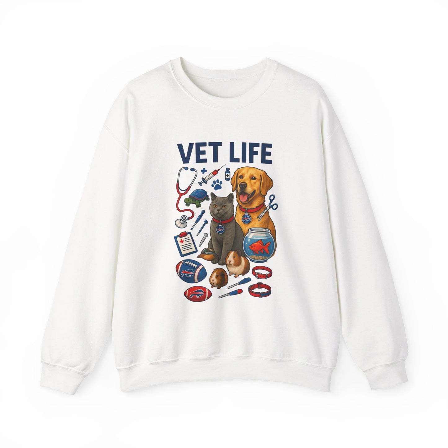 Vet Life Crewneck Sweatshirt — Cute Veterinary Dog & Cat Graphic Pullover