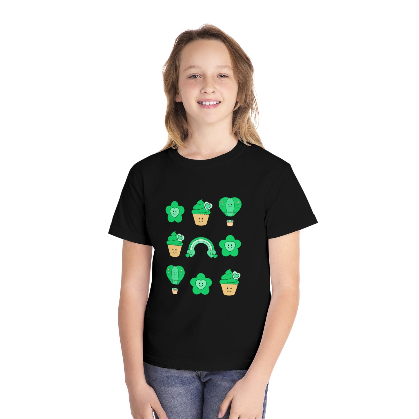 Cutesy St. Patrick's Day Coquette Youth Midweight Tee