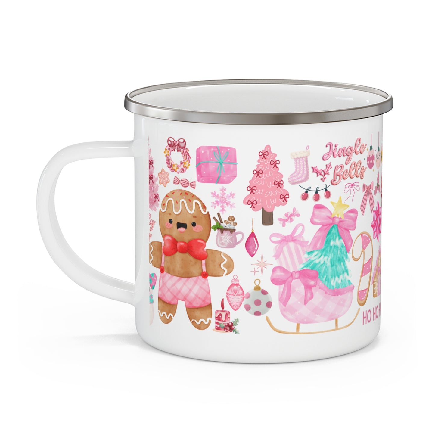 Pink Christmas Nutcracker & Gingerbread Christmas Holiday Campfire Mug