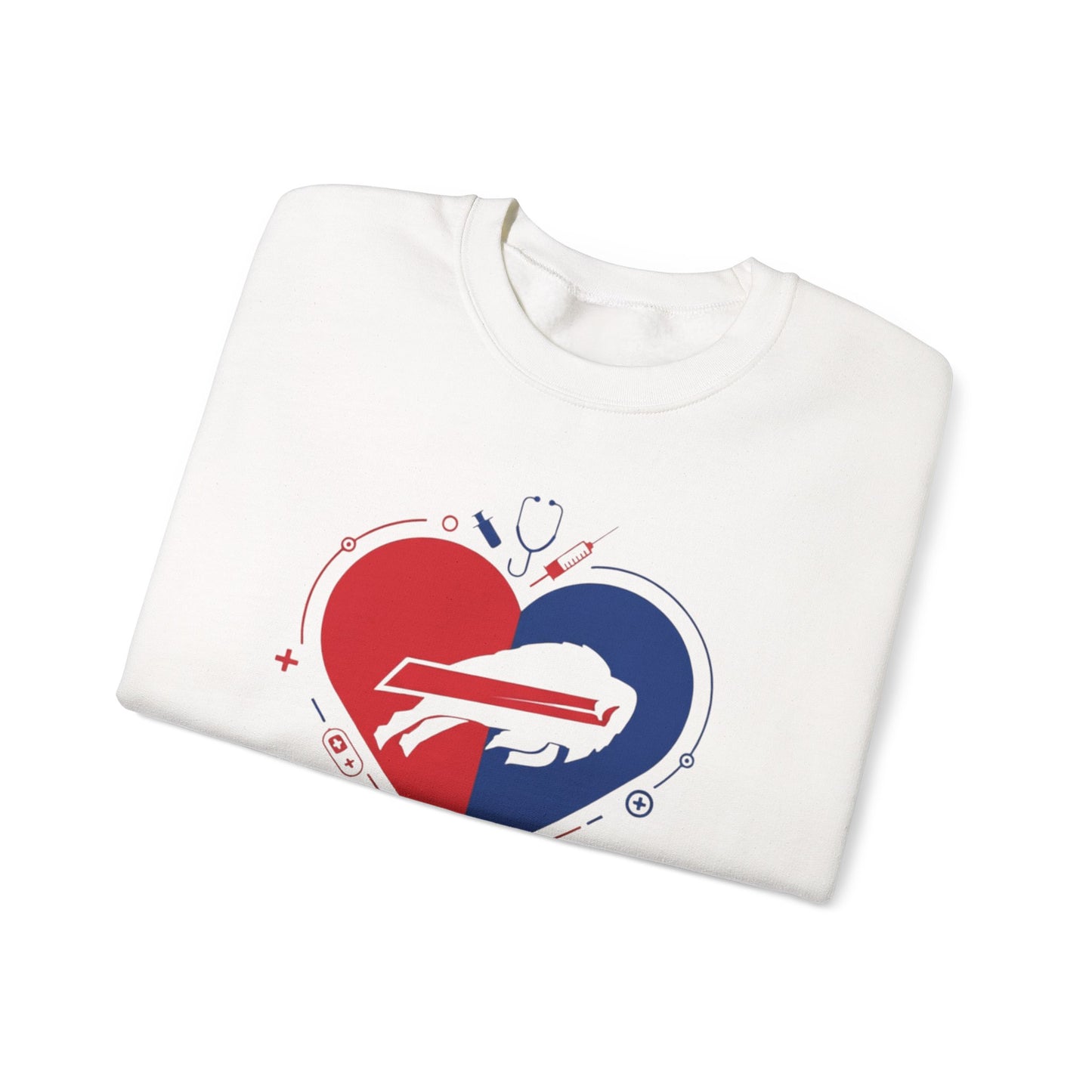 Buffalo Zubaz Nurse Heart Crewneck Sweatshirt