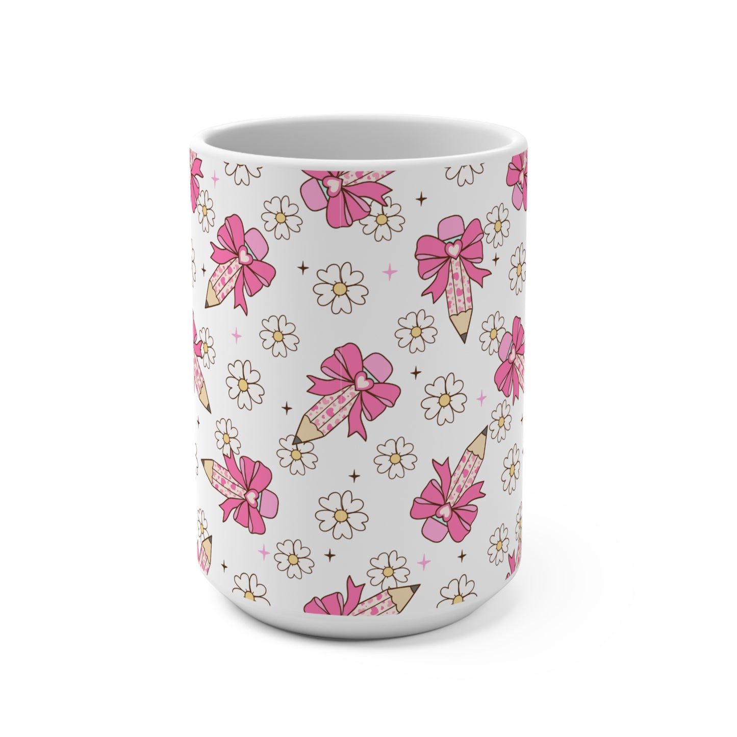 Pencils with Pink Bows Mug 15oz