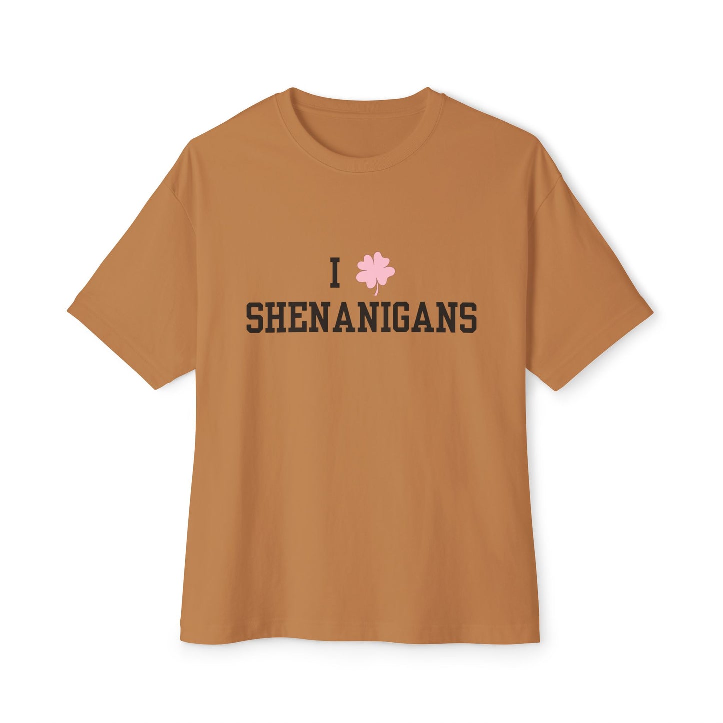 I <3 Shenanigans Black Font Unisex Oversized Boxy Tee