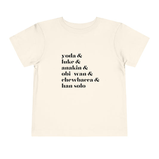 Yoda Luke Anakin Toddler Short Sleeve Tee