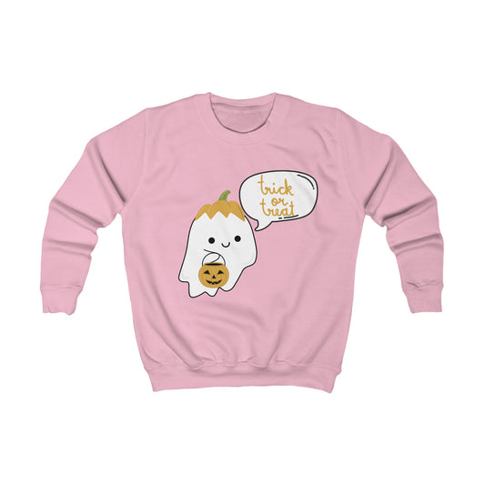 Trick or Treat Ghost Pumpkin Kids Sweatshirt