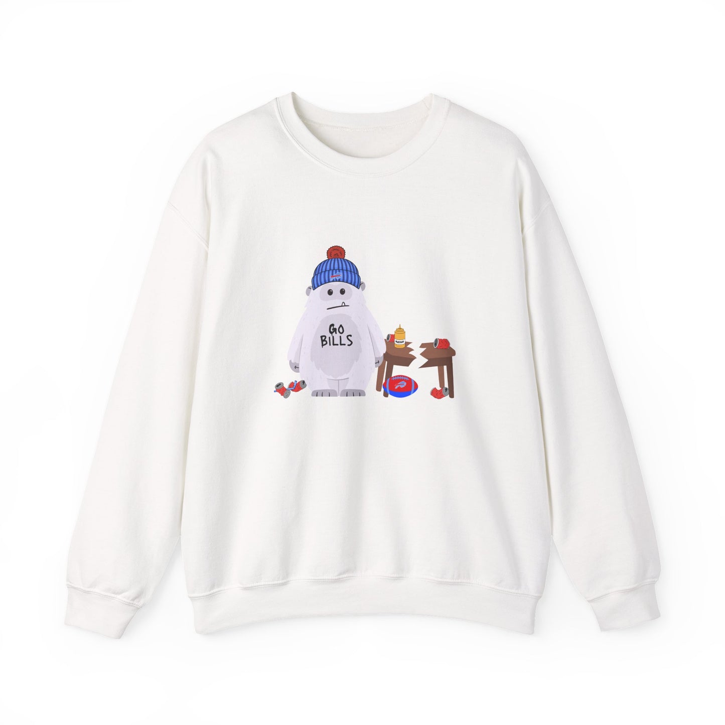 “Go Buffalo” Snowman Crewneck Sweatshirt — Cute Winter Buffalo Football Fan Pullover