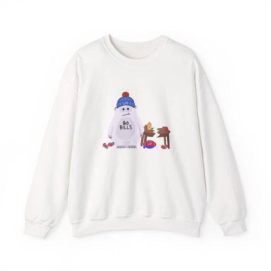 “Go Buffalo” Snowman Crewneck Sweatshirt — Cute Winter Buffalo Football Fan Pullover