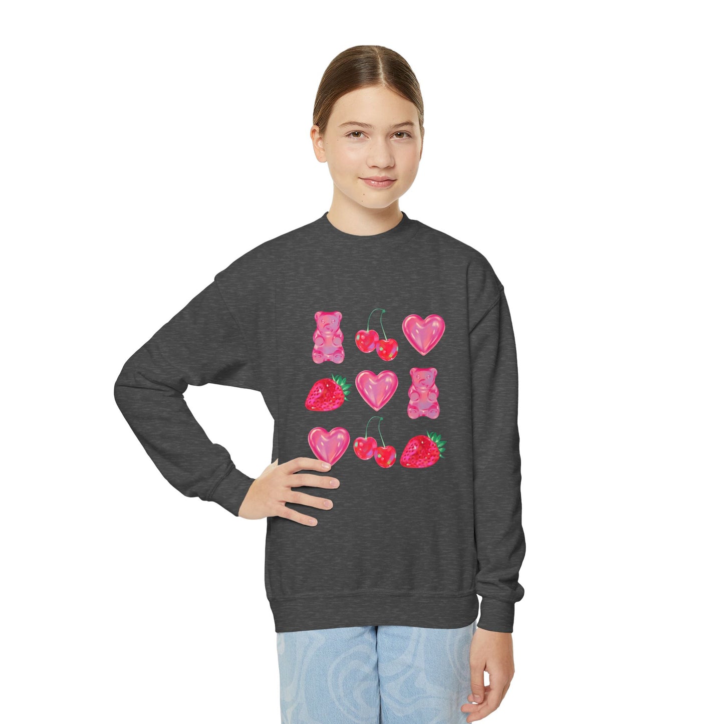 Valentine Coquette Youth Crewneck Sweatshirt